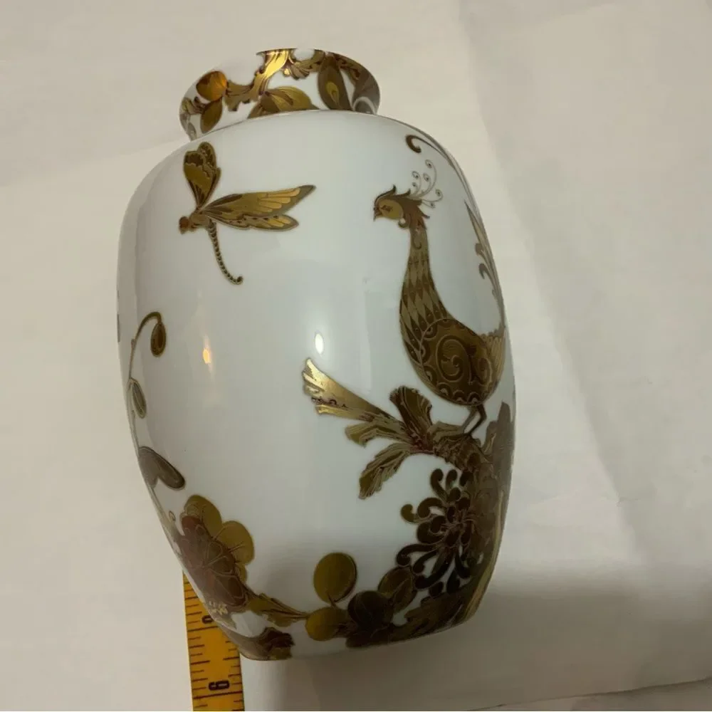 AK Kaiser White Gold Porcelain Serenade Vase from Ak Emperor, W. Germany, 1970s